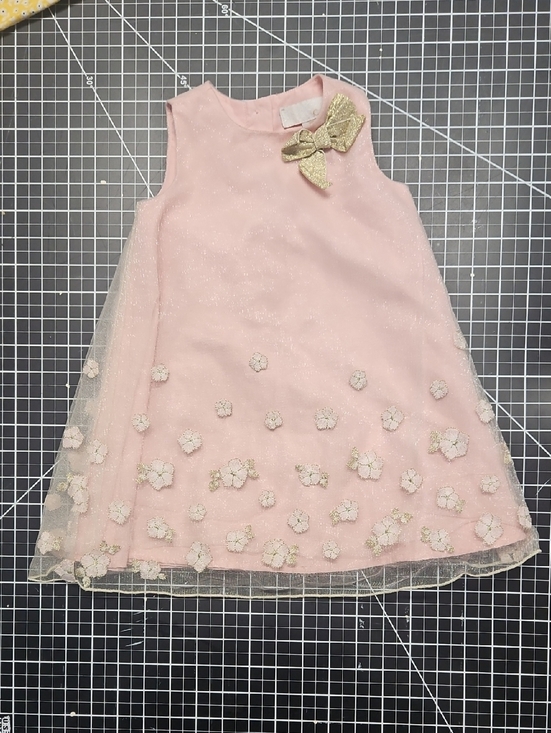 Camilla Other - Camilla Baby Pink Tulle A-Line Dress with Gold Flower Accent Size 12 Months